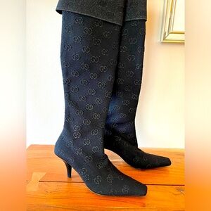 GUCCI 75mm GG knee-high boot